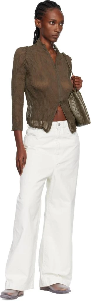 商品Issey Miyake|Khaki Chiffon Twist Cardigan,价格¥4260,第4张图片详细描述