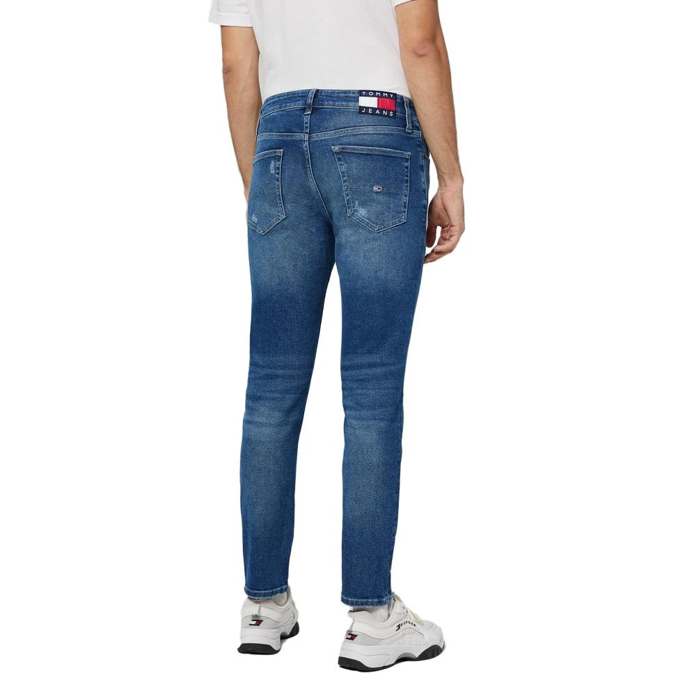商品[国内直发] Tommy Hilfiger|水洗中腰破洞修身直筒牛仔裤 男款 牛仔蓝,价格¥800,第5张图片详细描述