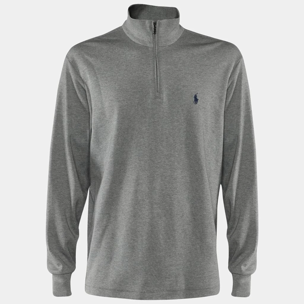商品[二手商品] Ralph Lauren|Polo Ralph Lauren Grey Knit Zip Front Embroidered Long Sleeve Sweater L,价格¥817,第1张图片