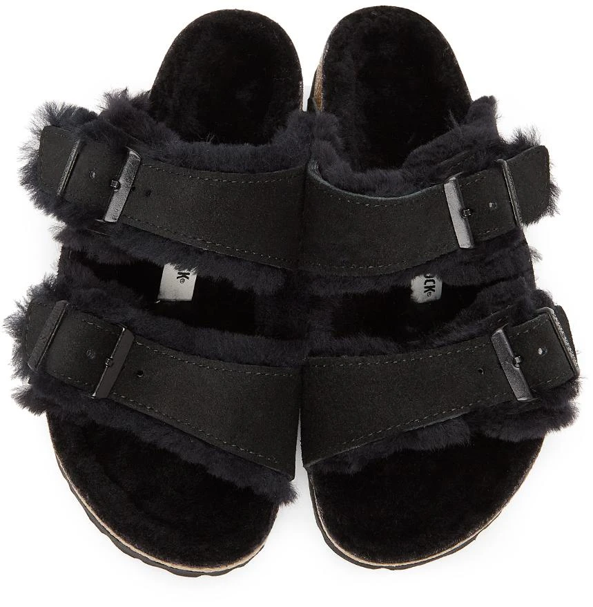 商品Birkenstock|Black Regular Shearling & Suede Arizona Fur Sandals,价格¥1474,第5张图片详细描述