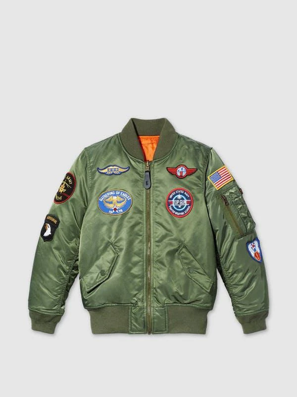 商品Alpha Industries|Youth Ma-1 Bomber Jacket W/ Patches,价格¥832,第1张图片