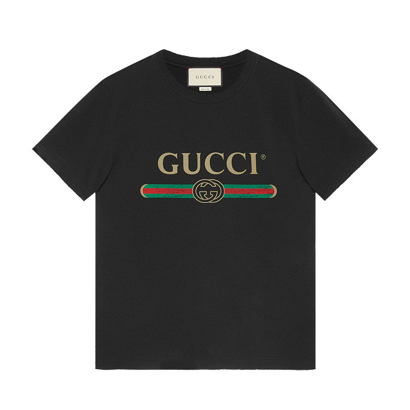 商品Gucci|【预售3-7天】GUCCI/古驰  男士黑色印花字母大码短袖T恤,价格¥3526,第1张图片