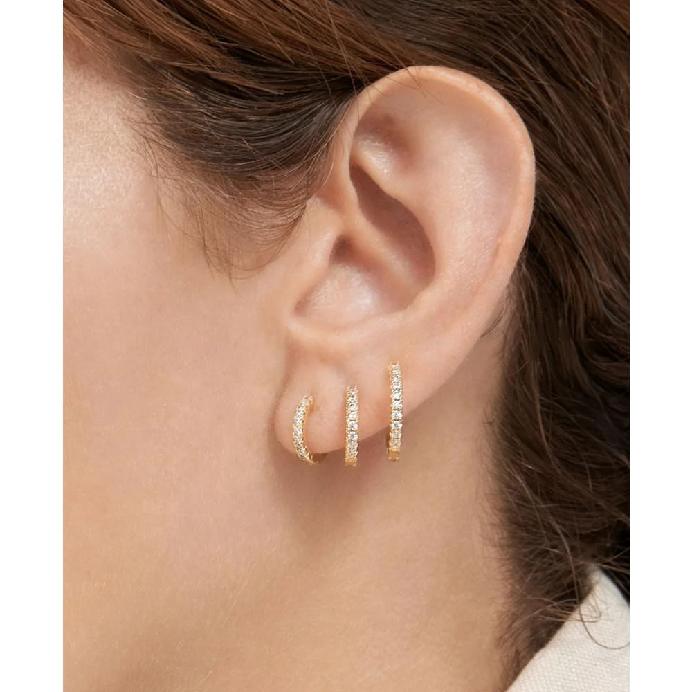 商品ADORNIA|14K Gold Plated Huggie Hoop Earring Pack, 6 Pieces,价格¥206,第2张图片详细描述