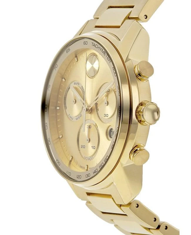 商品Movado|Movado Bold Verso Gold Chronograph Dial Gold Steel Men's Watch 3600866,价格¥5760,第3张图片详细描述