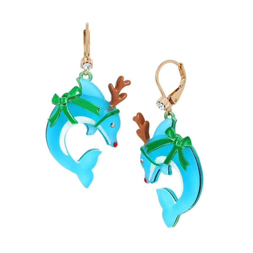 商品Betsey Johnson|Rudolf Dolphin Drop Earrings,价格¥249,第1张图片