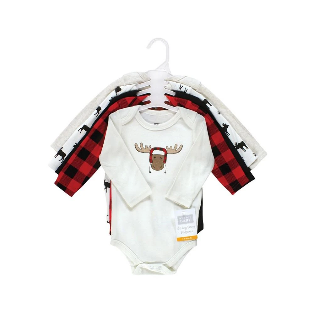 商品Hudson|Baby Boys Long-Sleeve Bodysuits, Pack of 5,价格¥173,第2张图片详细描述