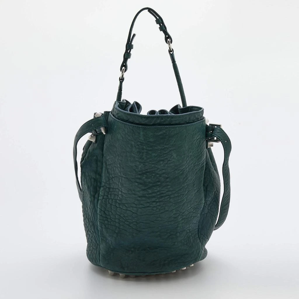 商品[二手商品] Alexander Wang|Alexander Wang Green Textured Leather Diego Bucket Bag,价格¥1517,第4张图片详细描述