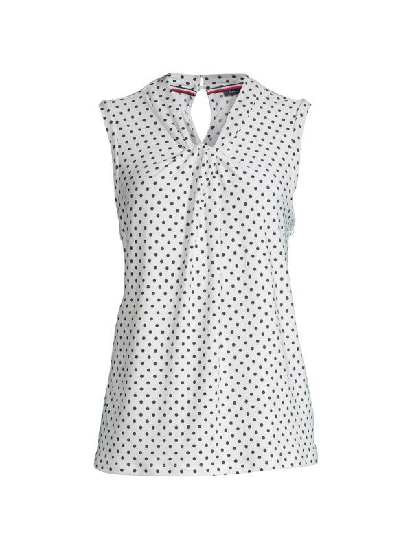 商品Tommy Hilfiger|Polka Dot Sleeveless Top,价格¥213,第3张图片详细描述