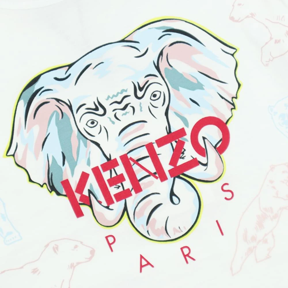 商品Kenzo|Baby Elephant & Polar Bear Logo White T Shirt,价格¥217,第2张图片详细描述