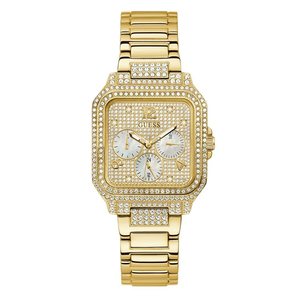 商品GUESS|Women's Glitz Gold-tone Stainless Steel Bracelet Watch 35mm,价格¥614,第1张图片