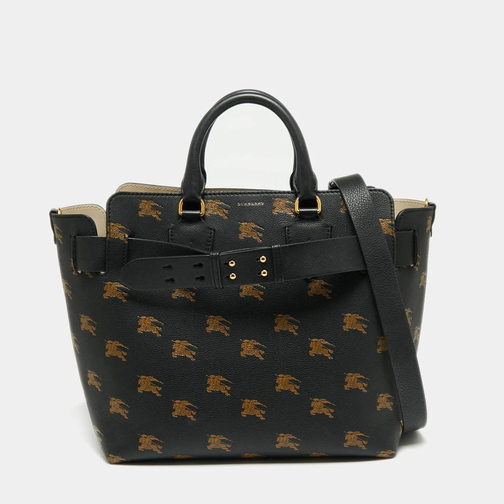 商品[二手商品] Burberry|Burberry Navy Blue/Gold Leather Equestrian Knight Belt Tote,价格¥4955,第1张图片