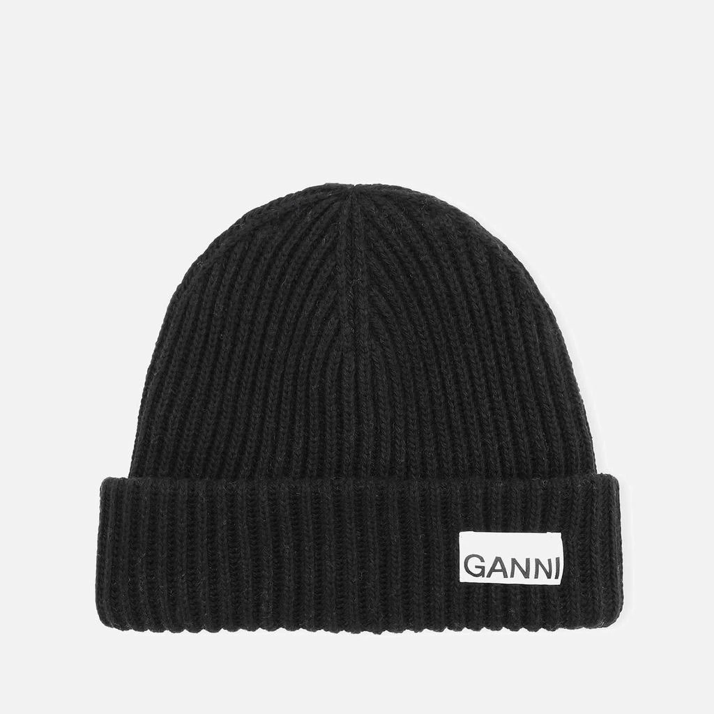 商品Ganni|Ganni Ribbed Wool-Blend Beanie,价格¥830,第1张图片详细描述