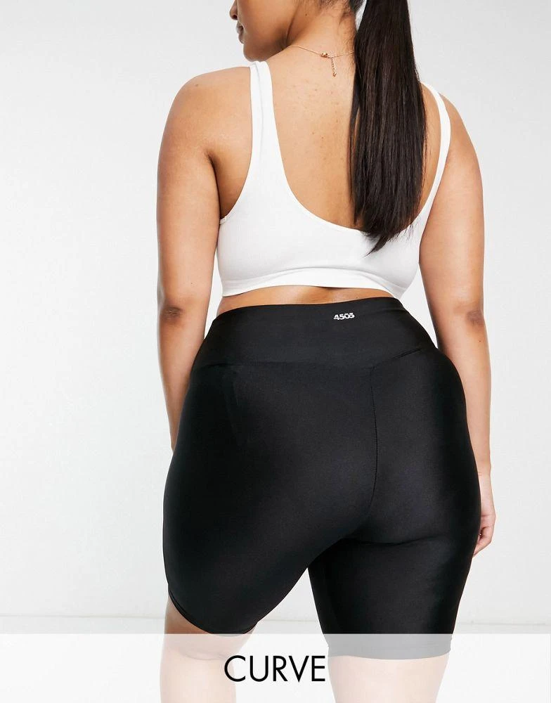 商品ASOS|ASOS 4505 Curve legging short in black sheen,价格¥103,第1张图片