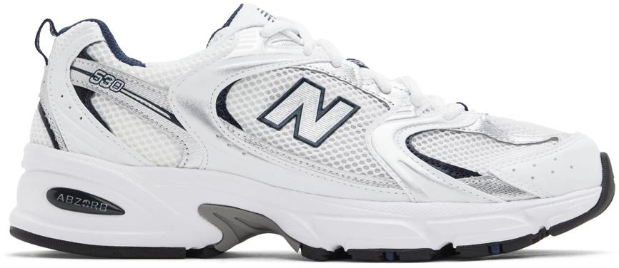 商品New Balance|White & Navy 530 Sneakers,价格¥764,第1张图片