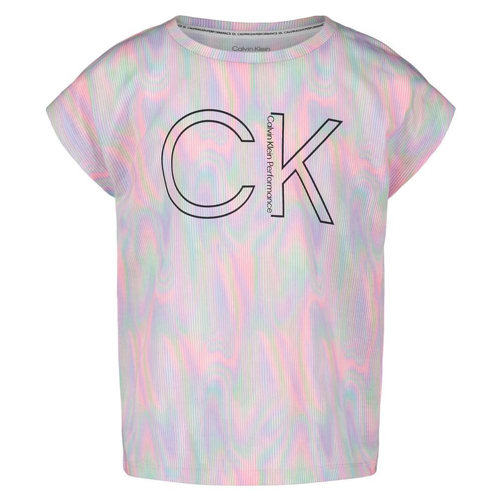 商品Calvin Klein|Big Girls Solar Flare Print T-shirt,价格¥97,第1张图片