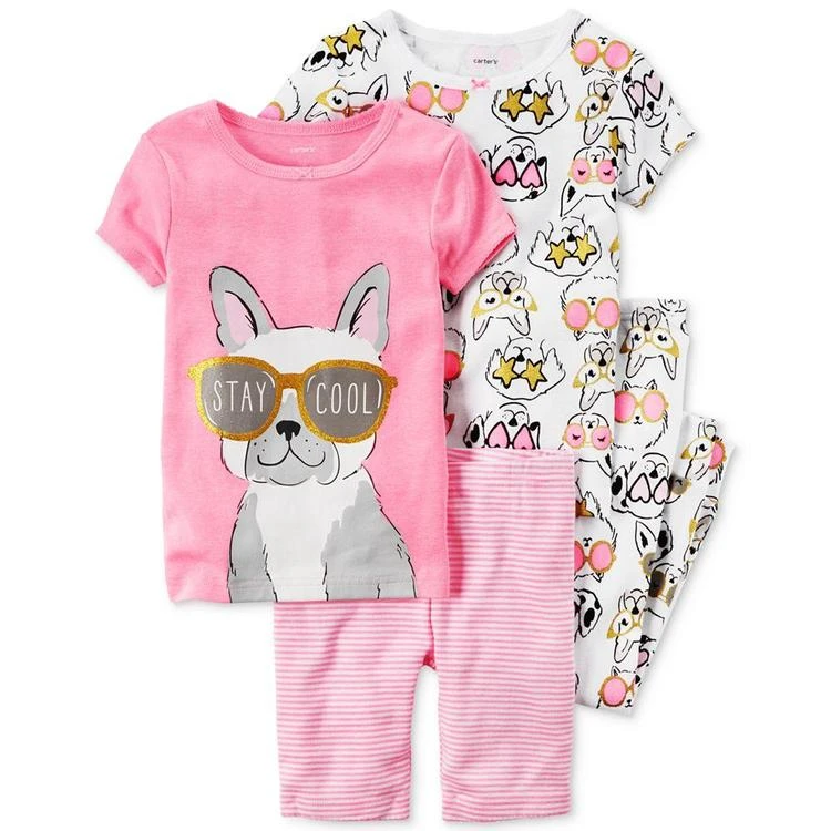 商品Carter's|女婴4-Pc. Stay Cool Dot Pajama Set, Baby Girls (0-24 months),价格¥72,第1张图片