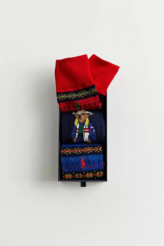 商品Ralph Lauren|Polo Ralph Lauren Fair Isle Bear Sock 3-Pack,价格¥318,第1张图片