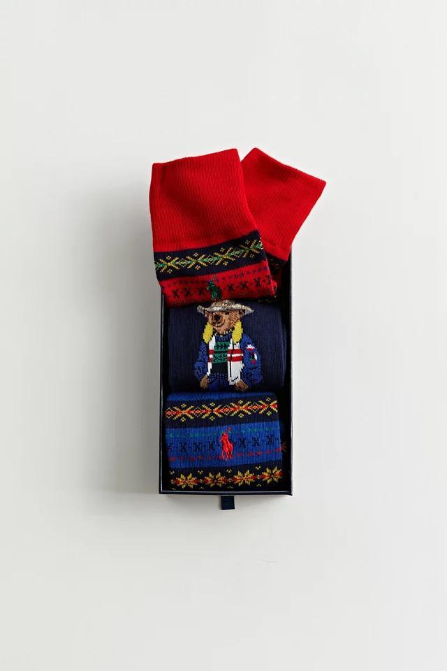商品Ralph Lauren|Polo Ralph Lauren Fair Isle Bear Sock 3-Pack,价格¥310,第3张图片详细描述