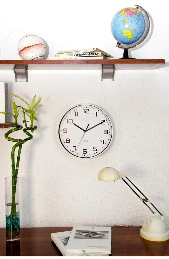 商品WALPLUS|White ChicTime White 25cm Wall Clock Silent Movement Home,价格¥223,第2张图片详细描述