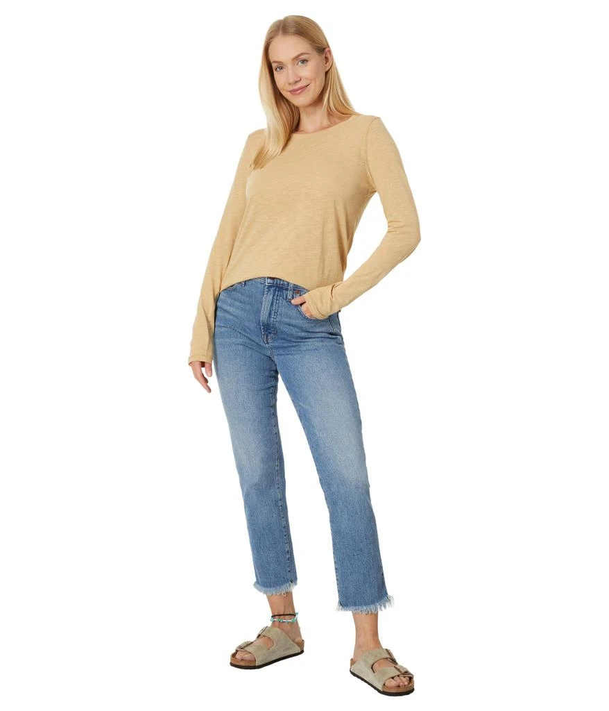 商品Madewell|Whisper Cotton Rib-Crewneck Long-Sleeve Tee,价格¥178,第4张图片详细描述