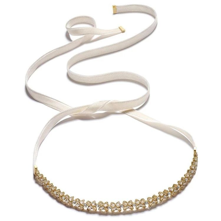 商品Kate Spade|Gold-Tone Crystal Cluster Ribbon Choker Necklace,价格¥851,第1张图片