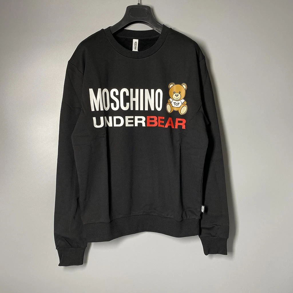 商品Moschino|MOSCHINO 女士黑色印花棉质圆领卫衣 1T1701-8126-0555,价格¥616,第1张图片