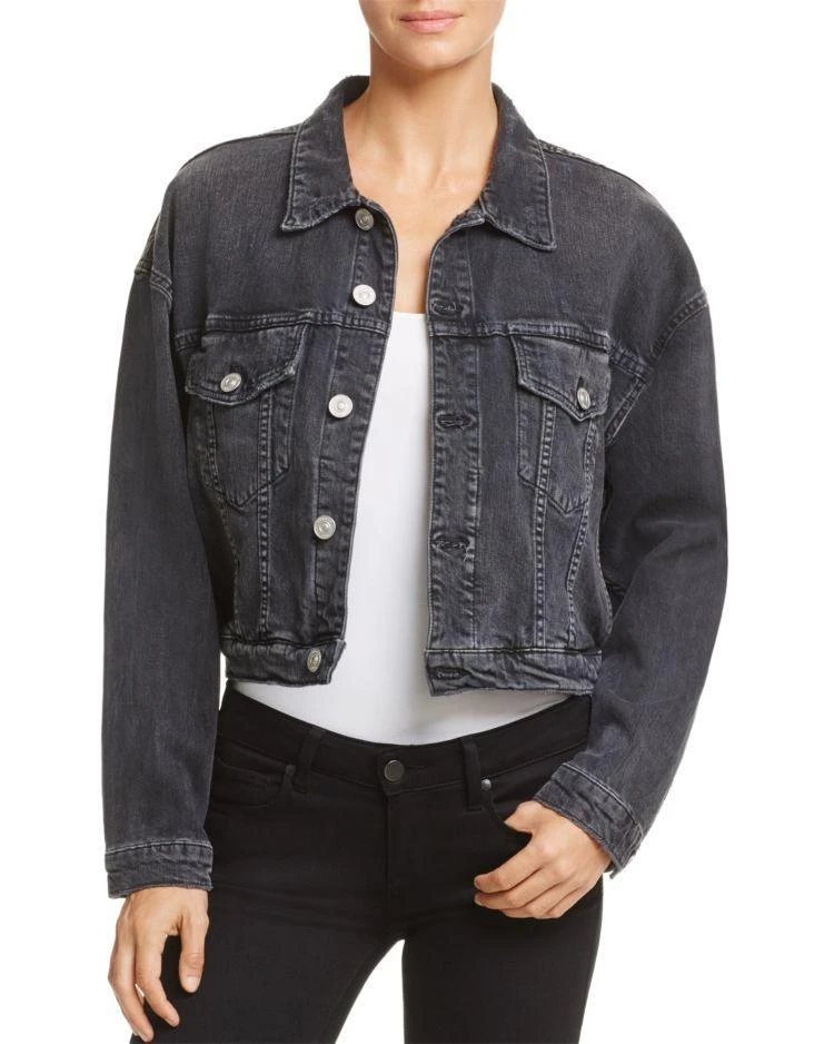 商品Hudson|Georgia Cropped Denim Jacket in Crash 'n' Burn,价格¥1280,第2张图片详细描述