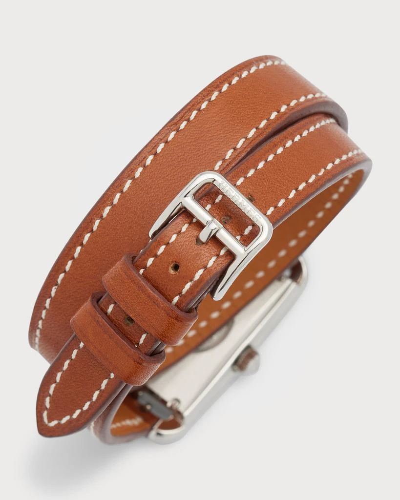 商品Hermes|Nantucket不锈钢小牛皮腕表, 20x27mm,价格¥24584,第4张图片详细描述