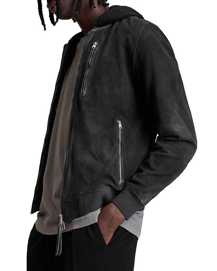 商品ALL SAINTS|Troy Hooded Leather Bomber Jacket,价格¥2688,第4张图片详细描述