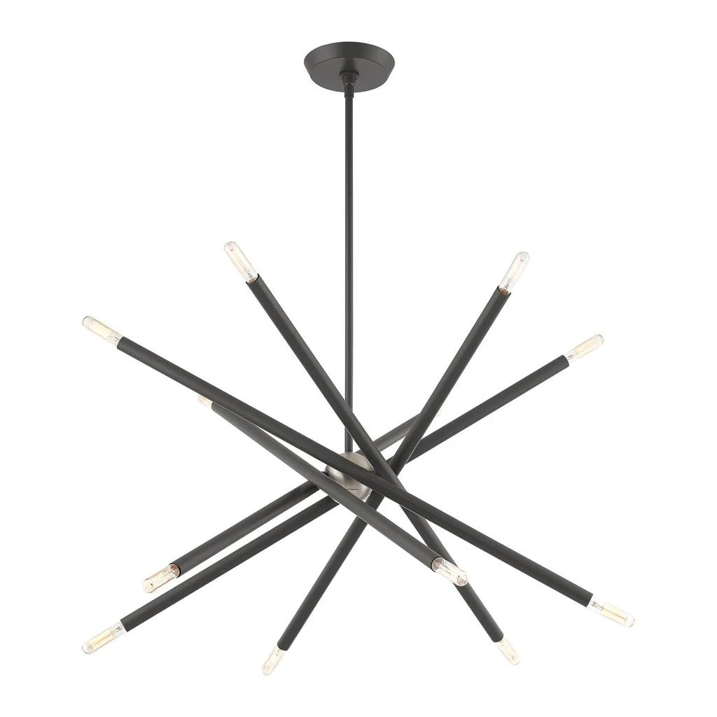 商品Livex Lighting|OneTwo Light Scandinavian Gray Chandelier,价格¥4781,第4张图片详细描述