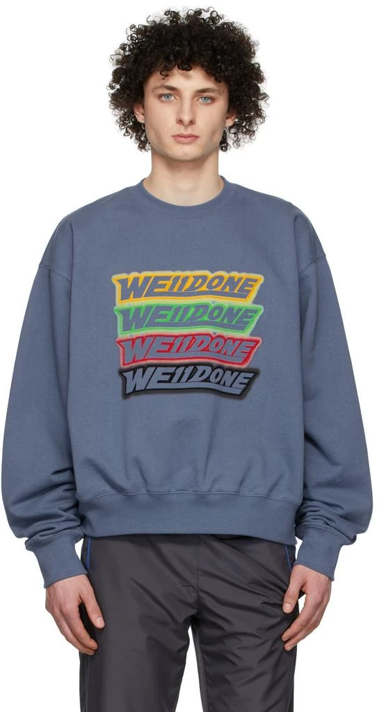 商品We11done|Navy French Terry Sweatshirt,价格¥3981,第1张图片