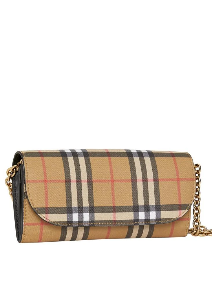 商品Burberry|Vintage check and leather wallet with chain,价格¥5421,第4张图片详细描述