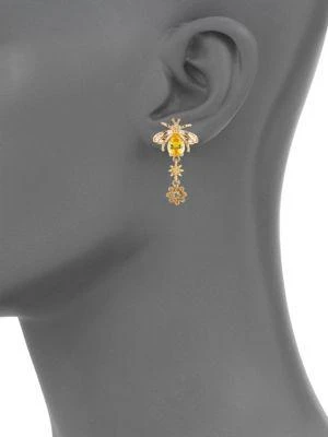 商品Eye Candy LA|Luxe Aubrey Honey Bee Crystal Drop Earrings,价格¥247,第2张图片详细描述