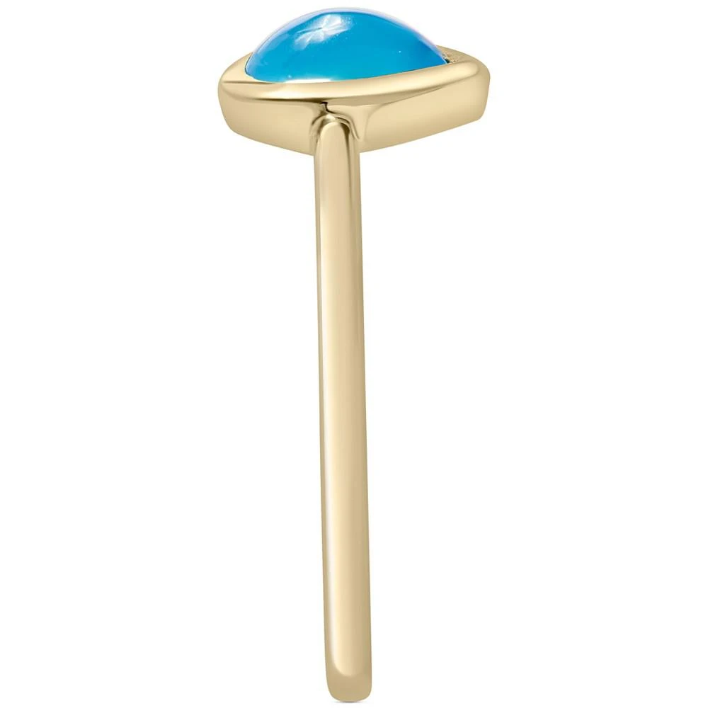 商品Macy's|Blue Chalcedony Pear Solitaire Ring in 14k Gold-Plated Sterling Silver,价格¥925,第4张图片详细描述