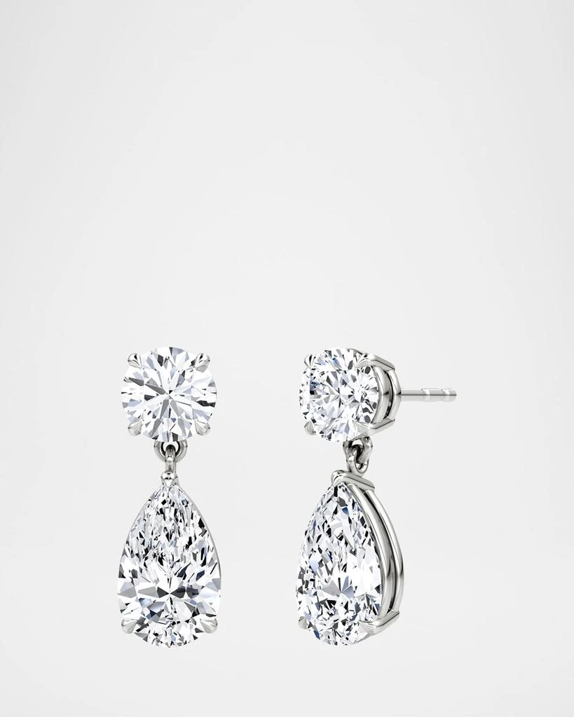 商品VRAI|14K White Gold Duo Pear Lab Created/VRAI Created Diamond Drop Earrings,价格¥26739,第1张图片详细描述
