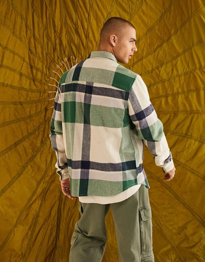 商品ASOS|ASOS DESIGN overshirt in brushed flannel check,价格¥163,第3张图片详细描述