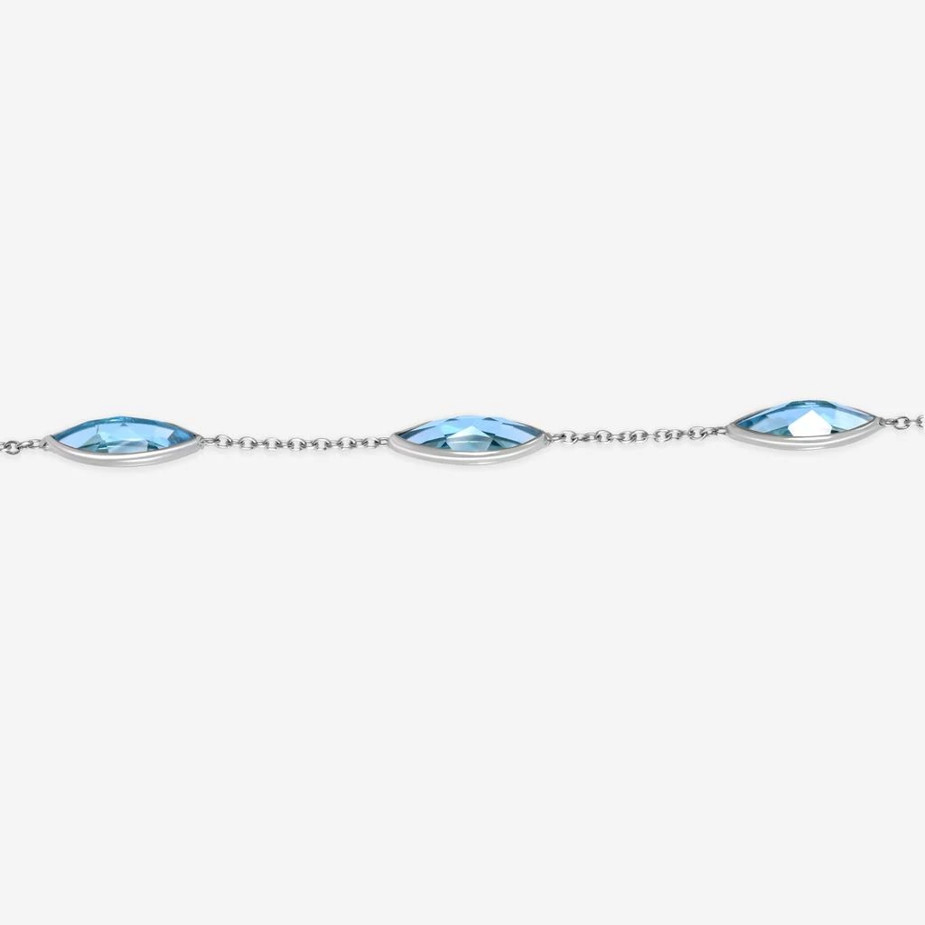 商品SuperOro|SuperOro 14K White Gold, Blue Topaz Princess Necklace 63787,价格¥15021,第3张图片详细描述