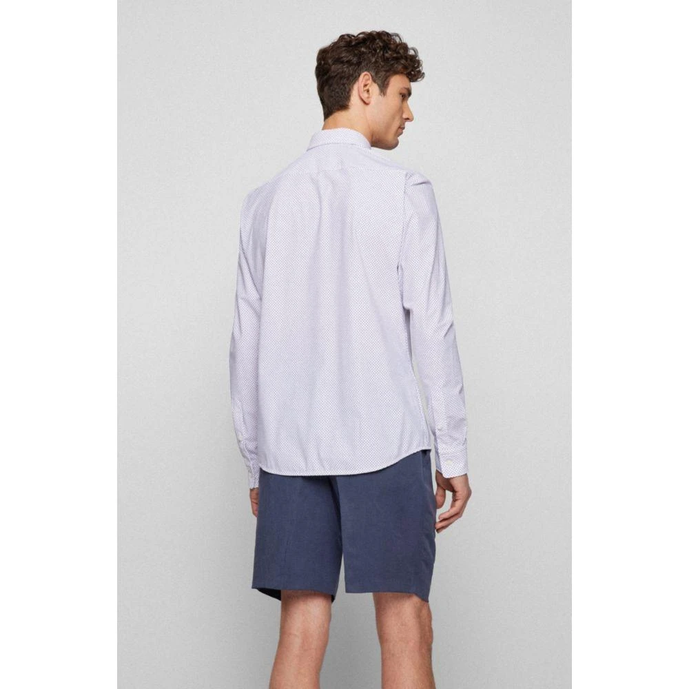 商品Hugo Boss|Slim-fit shirt in patterned performance-stretch jersey,价格¥604,第4张图片详细描述