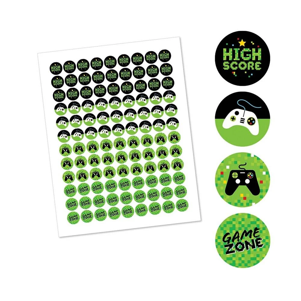 商品Big Dot of Happiness|Game Zone - Video Game Party Round Candy Sticker Favors (1 sheet of 108),价格¥83,第2张图片详细描述
