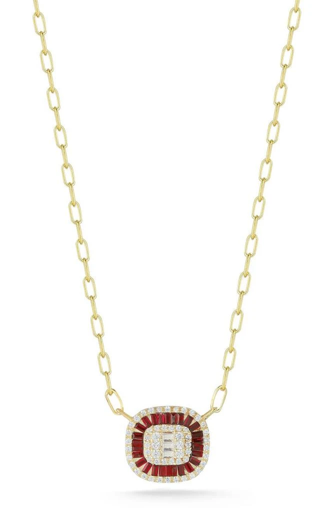 商品Sphera Milano|14K Gold Plated Sterling Silver CZ Illusion Necklace,价格¥412,第1张图片