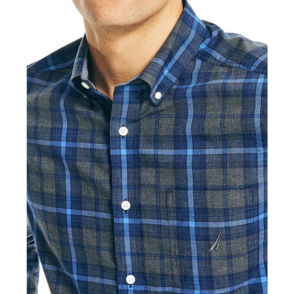 Men's Classic-Fit Long-Sleeve Plaid Poplin Shirt商品第3张图片规格展示