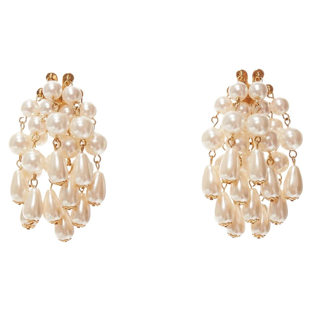 商品[二手商品] LELE SADOUGHI|Lele Sadoughi Faux Pearl Starburst Dangling Chandelier Pin Earrings,价格¥2682,第2张图片详细描述