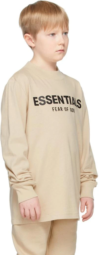 商品Essentials|SSENSE Exclusive Kids Beige Logo Long Sleeve T-Shirt,价格¥232,第3张图片详细描述