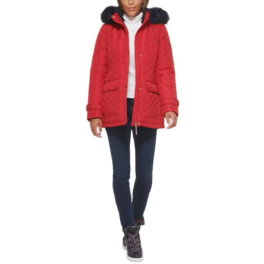 商品Tommy Hilfiger|Women's Quilted Hooded Faux-Fur-Trim Coat,价格¥1145,第5张图片详细描述