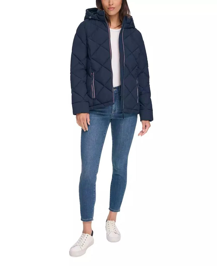 商品Tommy Hilfiger|Women's Diamond Quilted Hooded Packable Puffer Coat, Created for Macy's,价格¥410,第5张图��片详细描述