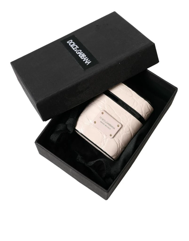 Dolce & Gabbana Light Pink Calf Leather Metal Logo Plaque Airpods Case 商品