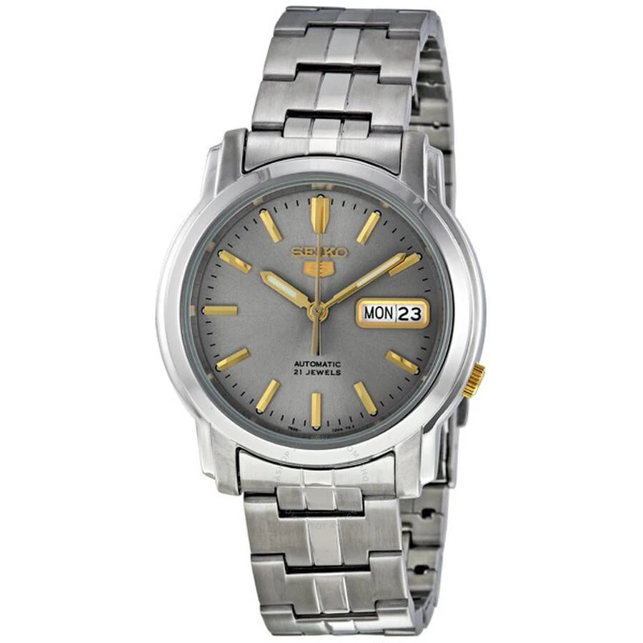 商品Seiko|5 Automatic Grey Dial Stainless Steel Men's Watch SNKK67,价格¥811,第1张图片