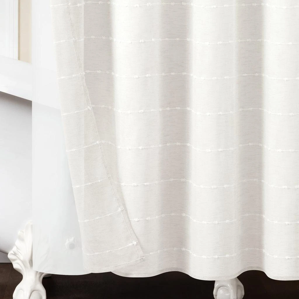 商品Lush Decor|Farmhouse Textured Sheer With Peva Lining Shower Curtain Set,价格¥514,第2张图片详细描述