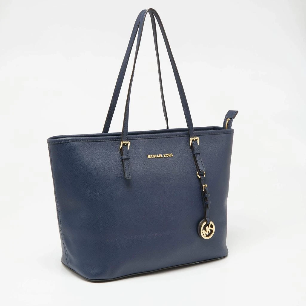 商品[二手商品] Michael Kors|MICHAEL Michael Kors Blue Leather Medium Jet Set Travel Tote,价格¥985,第3张图片详细描述
