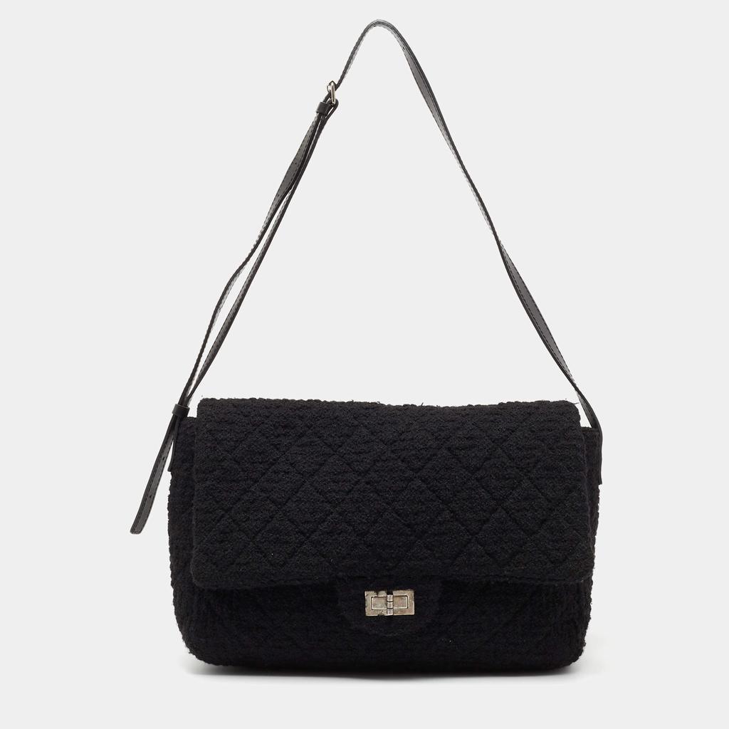 商品[二手商品] Chanel|Chanel Black Quilted Tweed Reissue 2.55 XL Flap Bag,价格¥17966,第1张图片